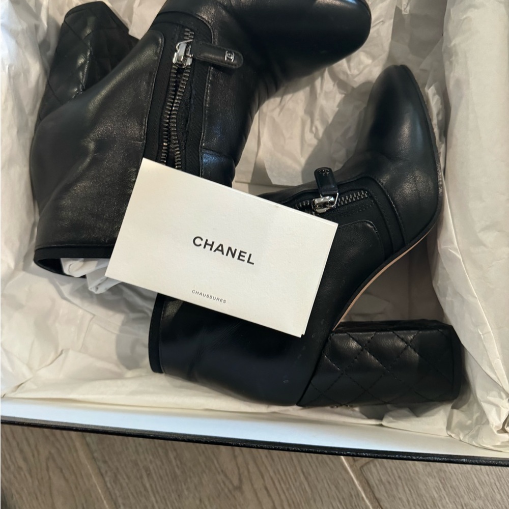 Authentic Chanel limited edition lambskin booties that can’t be found anywhere.